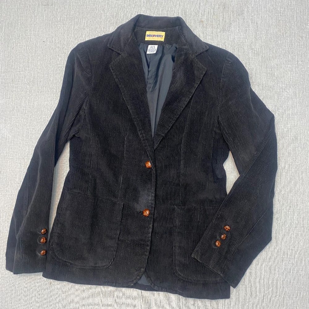Rich Black Corduroy Blazer